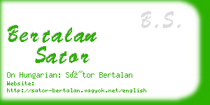 bertalan sator business card